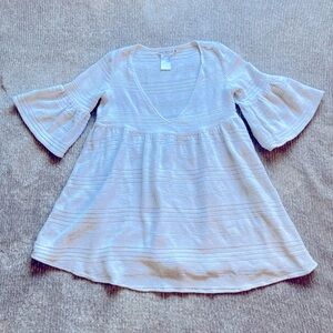 Mara Hoffman Swim Crochet Babydoll Dress Knit Beach Coverup Size Medium White